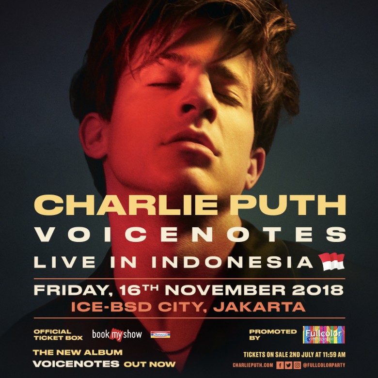 Tiket Tur Chalie Puth di Indonesia Dijual Pekan Depan Tiket Tur Chalie Puth di Indonesia Dijual Pekan Depan