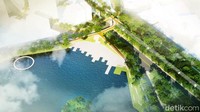 Jalur hijau juga akan menyediakan jalur baru bagi pengendara sepeda sementara sungai yang dikelilingi pohon, yang akan berjalan di sepanjang dan melalui taman, akan dimasukkan ke dalam desain juga. Istimewa/Inhabitat.