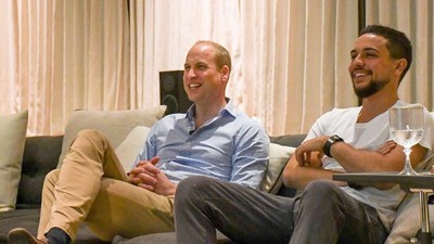 Kompaknya Pangeran William-Putra Mahkota Yordania Nobar Piala Dunia