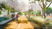 Mengambil inspirasi dari infrastruktur kereta api, bagian dari taman akan bercabang ke arah yang berbeda. Istimewa/Inhabitat.