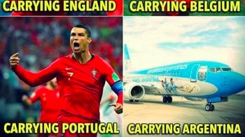 Kane mengangkat Inggris, Lukaku mengangkat Belgia, Ronaldo mengangkat Portugal dan Argentina diangkat pesawat terbang karena Messi melempem. Foto: istimewa