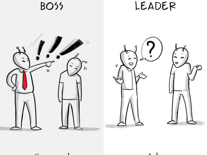 ilustrasi bos dan pemimpin
