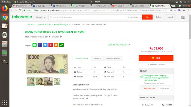 Rupiah yang Mau Ditarik BI Banyak Dijual Online hingga Jutaan