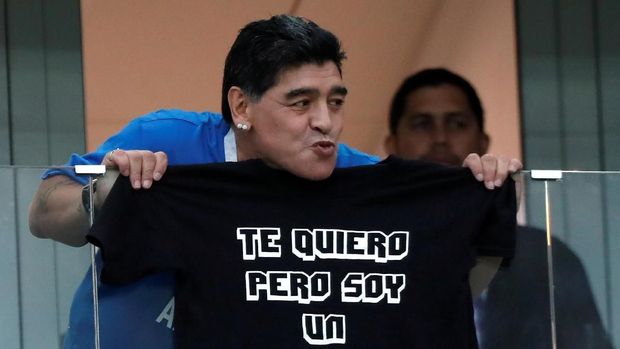 Diego Maradona selalu melihat laga timnas Argentina di Piala Dunia.