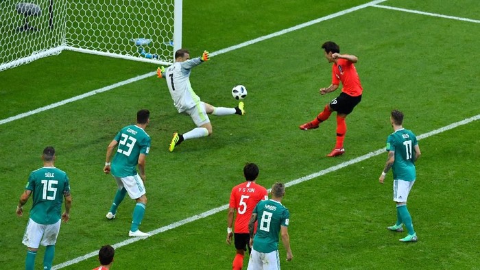 Jerman VS Korea Selatan di Piala Dunia 2018. Foto: Reuters Jerman VS Korea Selatan di Piala Dunia 2018. Foto: Reuters