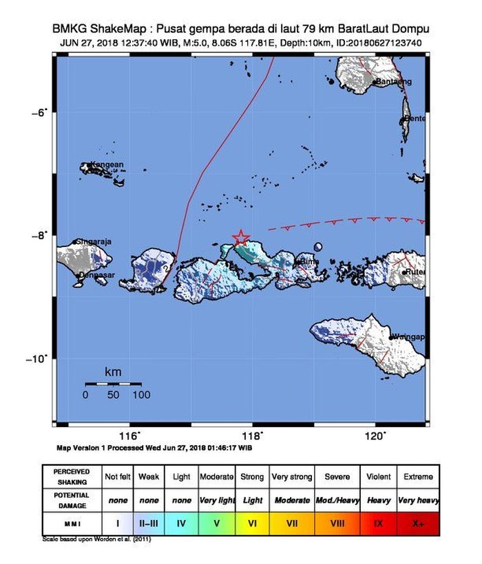 Gempa 5 SR Guncang Dompu NTB