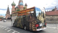 Kementerian Pariwisata melakukan promosi wisata di sela-sela perhelatan Piala Dunia 2018 di Rusia. Caranya, dengan branding Wonderful Indonesia pada beberapa bus di sana (dok Kementerian Pariwisata)