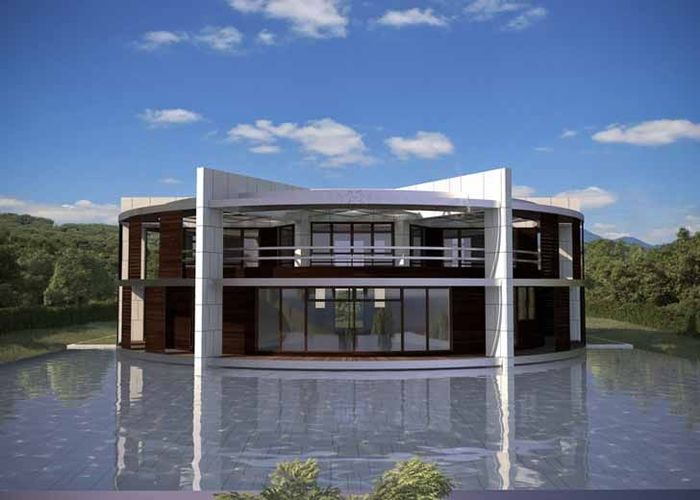 Di bagian belakang rumah terdapat kolam renang dengan ukuran yang cukup luas. Istimewa/Inhabitat