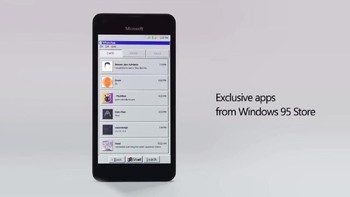 Untuk mengunduh aplikasi, terdapat Windows 95 Store sebagai platform yang menyediakan berbagai macam aplikasi. Foto: YouTube/4096