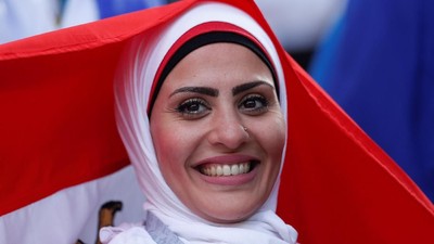 Foto: Parade Gaya Hijabers Cantik Nonton Piala Dunia 2018