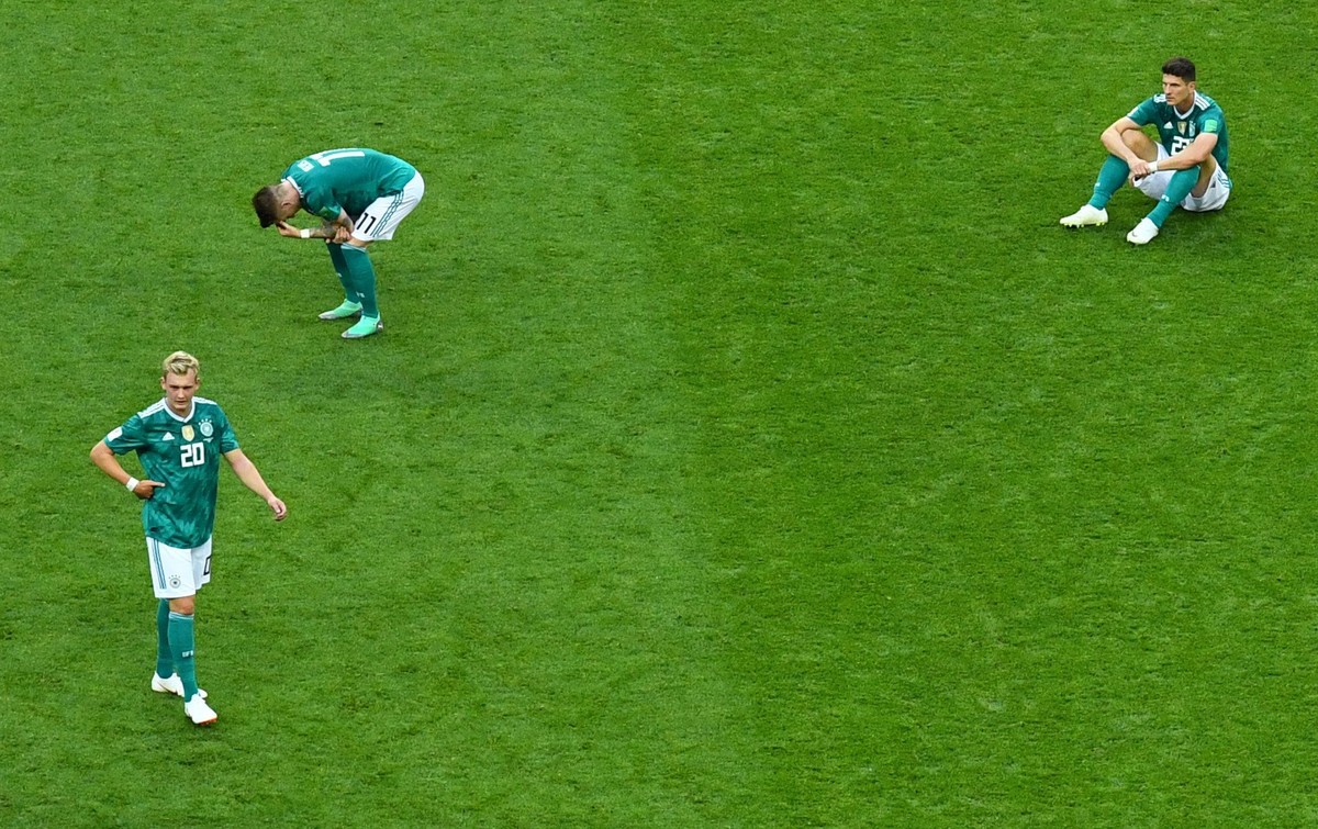 Jerman tersingkir dari Piala Dunia 2018 sebagai juru kunci, usai kalah dari Korea Selatan. (Foto: Dylan Martinez/REUTERS)