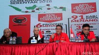 Sedangkan pada pilkada kabupaten/kota, PDIP mengklaim kemenangan 33 kader calon kepala daerah dan 38 kader calon wakil kepala daerah. Klaim ini, disebut Hasto, berdasarkan quick count.
