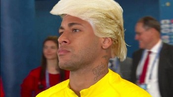 Atau mungkin Neymar bakal lebih memilih untuk meniru rambut Donald Trump nantinya. Foto: Istimewa