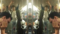 Laki-laki mengajak merak peliharaannya jalan-jalan pakai kereta bawah tanah di New York. Istimewa/Boredpanda.