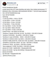 Postingan akun Bhinneka palsu.