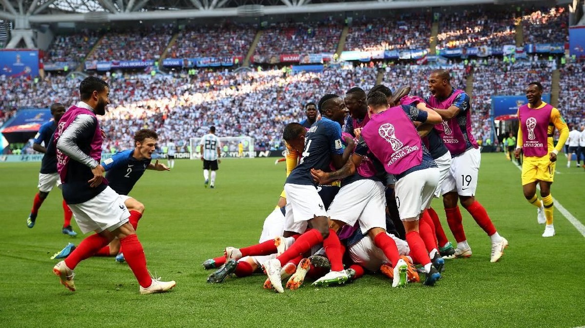 Prancis lolos ke perempatfinal usai menyingkirkan Argentina. (Foto: Michael Dalder /Reuters)