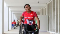 Atlit Lempar Lembing Indonesia Seriwati dari NPC-Timnas/Pelatnas terlihat ikut serta dalam Test Event Para Athletic Asian Para Games 2018.