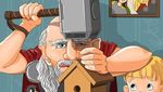 Lucunya Seniman Ini Gambarkan Superhero Saat Sudah Tua