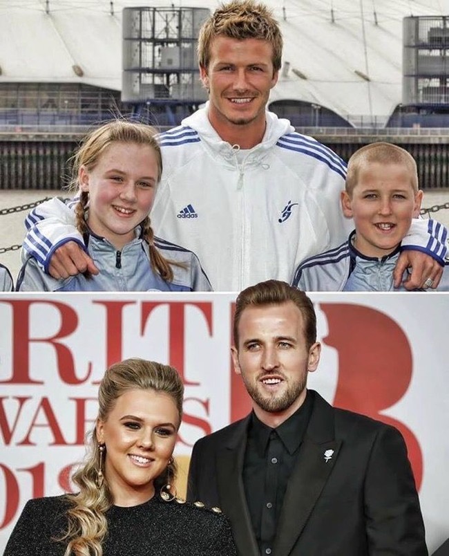 Ini adalah potret David Beckham bersama dua anak kecil yang kini sudah menjadi sepasang calon pengantin. Anak laki-laki di foto ini adalah kapten tim sepakbola Inggris, Harry Kane dan si anak perempuan adalah tunangan dari sang pesepakbola. Saat foto bareng Beckham usia mereka baru 12 tahun. Ketika itu mereka sama-sama menjadi murid sekolah sepakbola Beckham Academy. Foto: dok. Instagram, dok. AFP