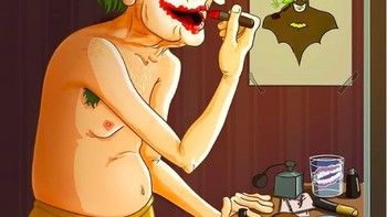 Joker tetap merias wajahnya sendiri, tidak mengandalkan orang lain. Foto: Instagram @_lesya_guseva_ via Brightside