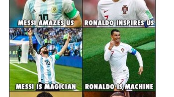 Bagaimanapun, meski tim Argentina yang dibela Messi dan Portugal yang dibela Ronaldo tersingkir, keduanya masih dianggap pemain Goat alias greatest of all time. Foto: Twitter