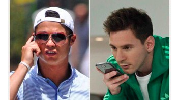 Ronaldo minta Messi memesankan makanan sebelum bertemu di bandara. Foto: Twitter