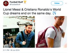 Meme Kocak dan Sedih Ronaldo dan Messi Tersisih