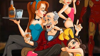 Iron Man sepertinya mengambil alih posisi bos PlayBoy Hugh Hefner. Foto: Instagram @_lesya_guseva_ via Brightside