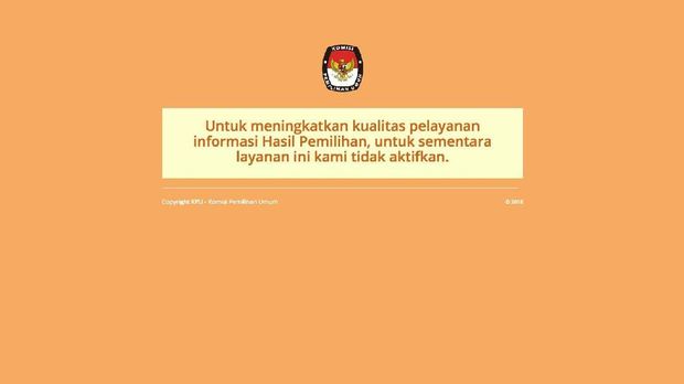 Situs Info Pemilu Dinonaktifkan KPU