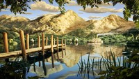 Begini jadinya kalau brokoli, roti, biskuit serta mash potato dijadikan satu. Tinggal menambahkan genangan air, jadi terlihat bagaikan di sebuah danau Foto: Carl Warner