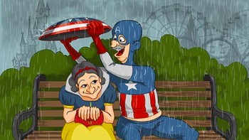 Captain America tetap pria sejati yang melindungi dan mengayomi. Foto: Instagram @_lesya_guseva_ via Brightside