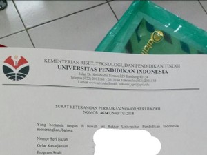 UPI Klaim Sudah Selesaikan Kesalahan Nomor Seri Ijazah