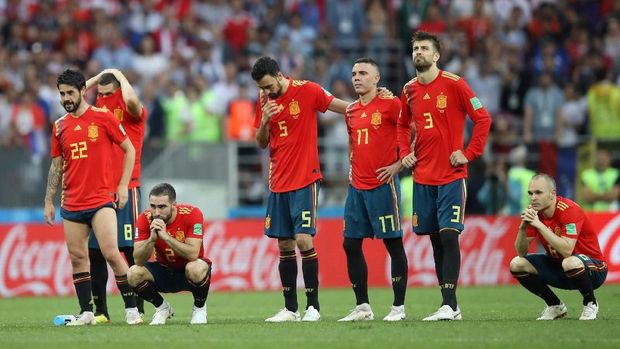 Skuat timnas Spanyol gugur dari Piala Dunia 2018 usai dikalahkan Rusia.