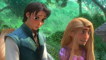 Lagi Rapunzel dan Eugene bertukar wajah. Foto: Internet