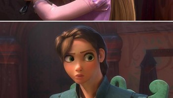 Rapunzel bertukar wajah dengan Eugene. Foto: internet
