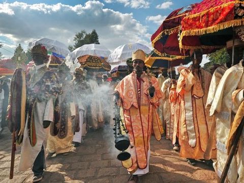 Perayaan Paskah kristen orthodoks Ethiopia (AFP)