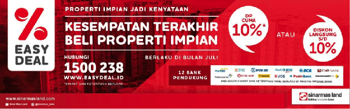 Masih Ada Diskon 10% Setiap Beli Hunian di Sinar Mas Land