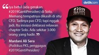 Politikus PKS Mardani Ali Sera mengatakan aksi gerakan #2019GantiPresiden diikuti sekitar 3.000 orang. ((Ilustrasi: Fuad Hasyim/detikcom))