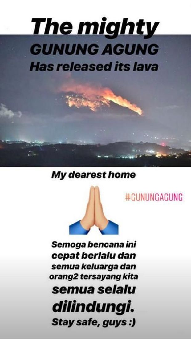 Gunung Agung Erupsi Lagi, Selebriti Panjatkan Doa