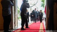 Menlu Belanda, Stef Blok tiba di Gedung Kemlu, Jakarta, Selasa (3/7/2018).