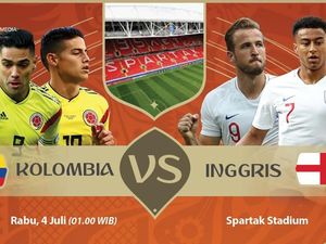 Live Report Piala Dunia 2018: Kolombia vs Inggris