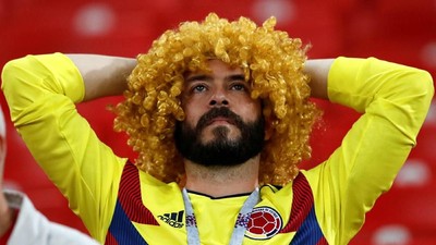 Ragam Ekspresi Kecewa Fans Kolombia: Tertunduk Lesu, Duduk Termangu