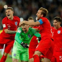 Jordan Pickford jadi penyelamat Inggris dalam laga Piala Dunia 2018 melawan Kolombia pagi tadi. Pria 24 tahun tersebut sukses menghadang tendangan pinalti yang membuat Inggris melaju ke babak 16 besar. Foto: Instagram Megan Davison