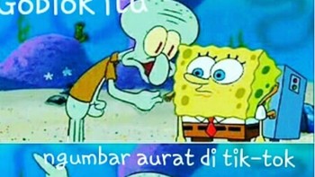 Yang suka umbar-umbar di Tik Tok diomelin Squidward nih. (Foto: Internet)