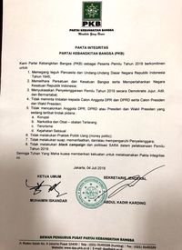 Pakta integritas PKB.