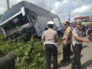 Busnya Kecelakaan, PO SAN Siap Bantu Polisi