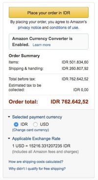 Belanja di Amazon, Dolarnya Dipatok Rp 15.200