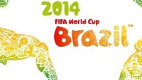 Penuh dengan lambang bunga dan margasatwa di garis peta Brasil poster Piala Dunia 2014. Foto: dok.mailonline