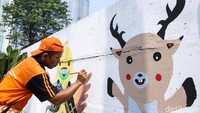 Mereka menggambar maskot Asian Games 2018.
