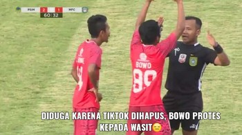Ketika bowo protes ke wasit. (Foto: Internet)